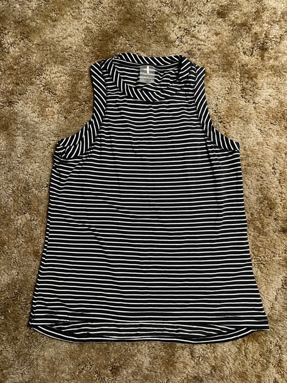 Calia By Carrie Underwood Black & White Striped Tank Size XS